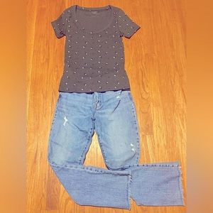 Pistola Cropped High Rise Frayed Boot Cut Hem Denim Jeans, Size 26